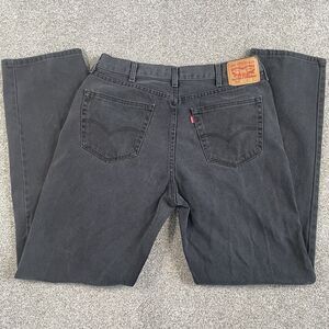 Levis 550 Mens Relaxed Fit Tapered Leg Black Denim Jeans Size 36x36